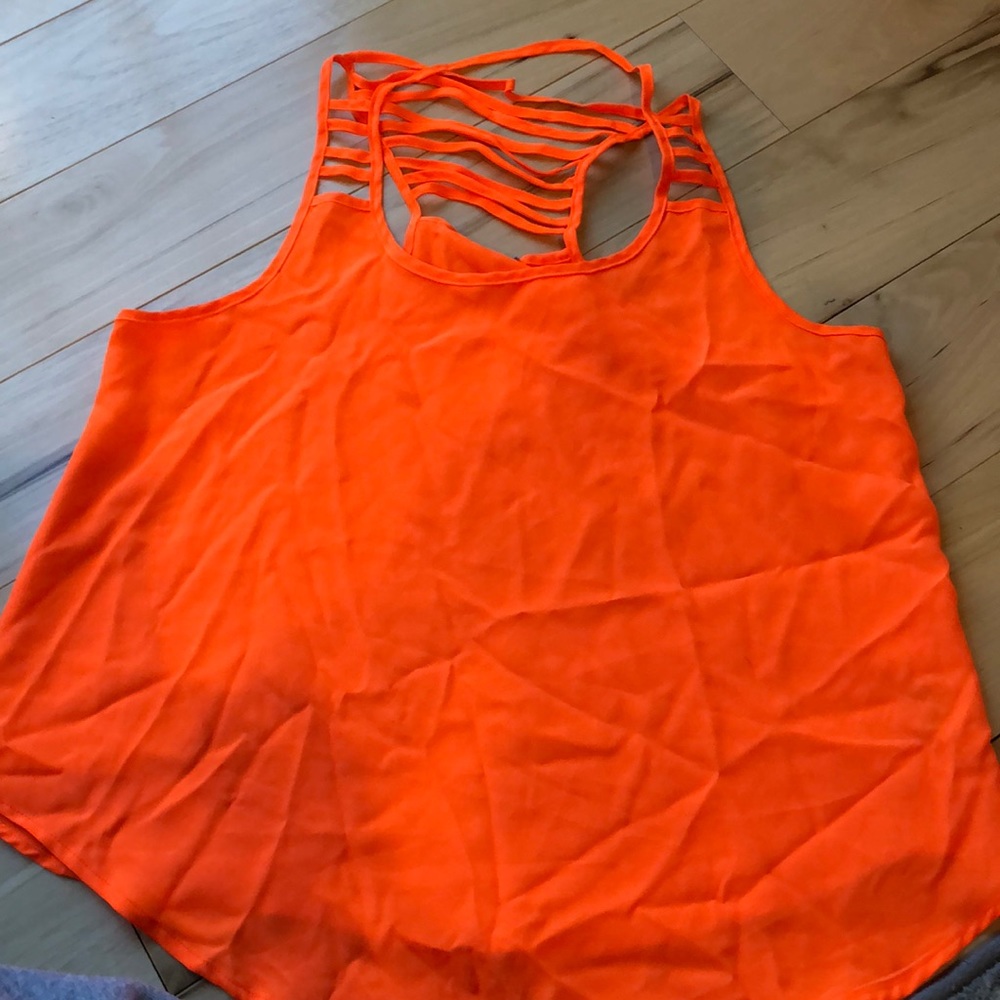 Neon orange tank top